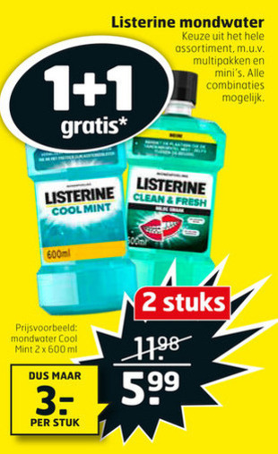 Listerine   mondwater folder aanbieding bij  Trekpleister - details