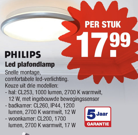 Philips plafondlamp folder aanbieding bij Aldi -