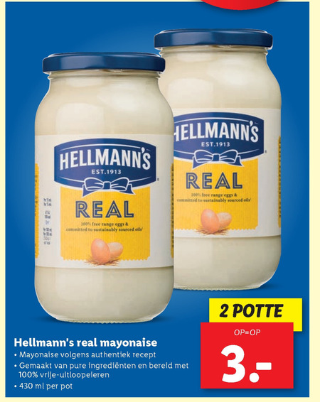 Hellmans   mayonaise folder aanbieding bij  Lidl - details