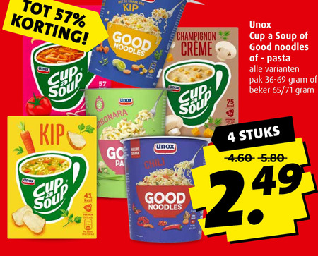 Unox   noodles, soep folder aanbieding bij  Boni - details