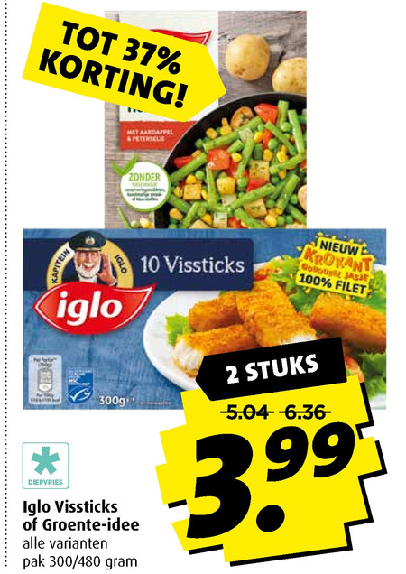 Iglo   vissticks folder aanbieding bij  Boni - details