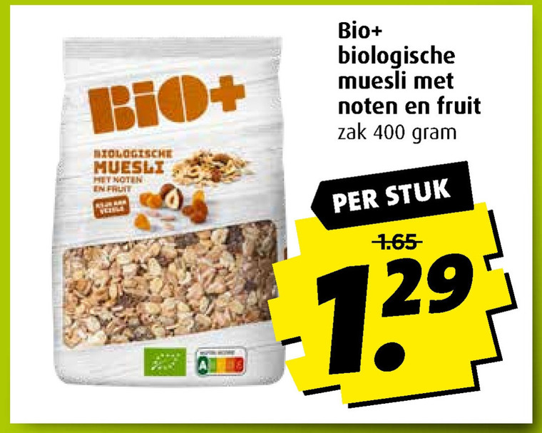 Bio Plus   muesli folder aanbieding bij  Boni - details