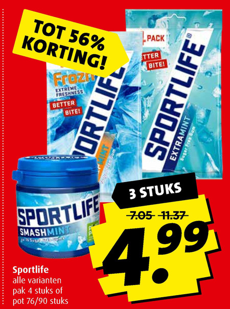 Sportlife   kauwgom folder aanbieding bij  Boni - details