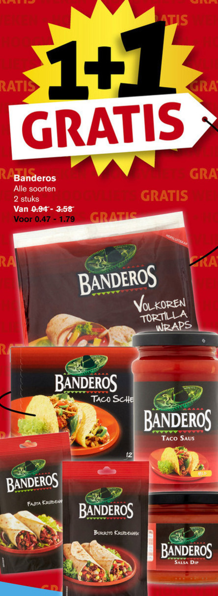 Banderos   maaltijdmix, taco folder aanbieding bij  Hoogvliet - details