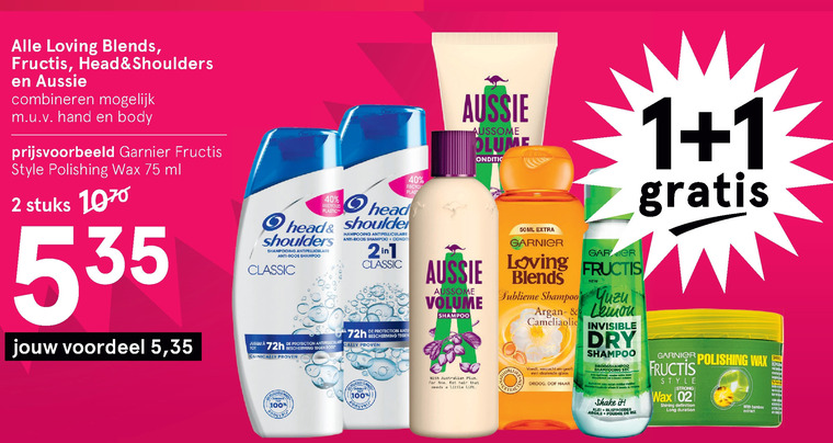 Garnier Loving Blends   hairspray, conditioner folder aanbieding bij  Etos - details