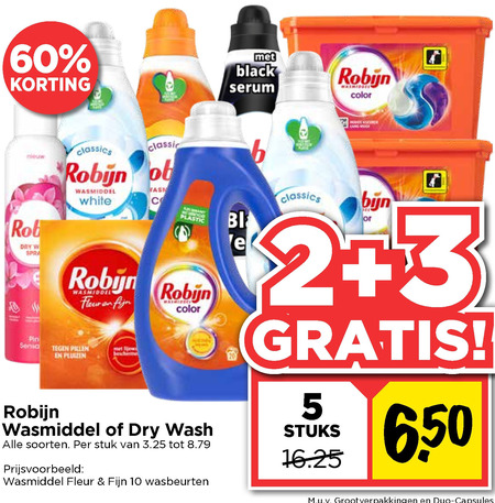 Robijn   wasmiddel folder aanbieding bij  Vomar - details