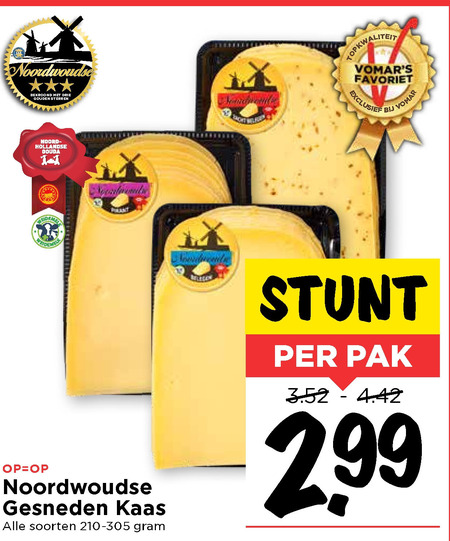 Noordwoudse   kaasplakken folder aanbieding bij  Vomar - details