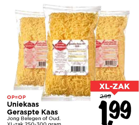 Uniekaas   geraspte kaas folder aanbieding bij  Vomar - details