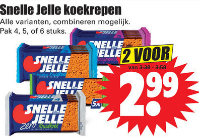 Snelle Jelle   ontbijtkoekreep folder aanbieding bij  Dirk - details