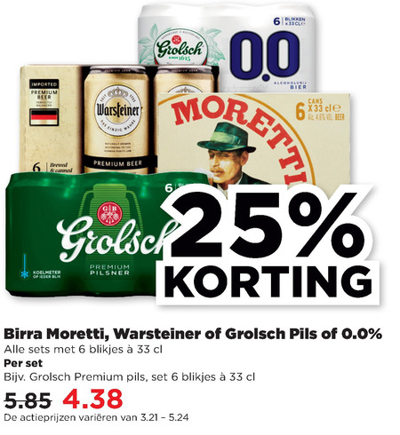 Birra Moretti   blikje bier folder aanbieding bij  Plus - details