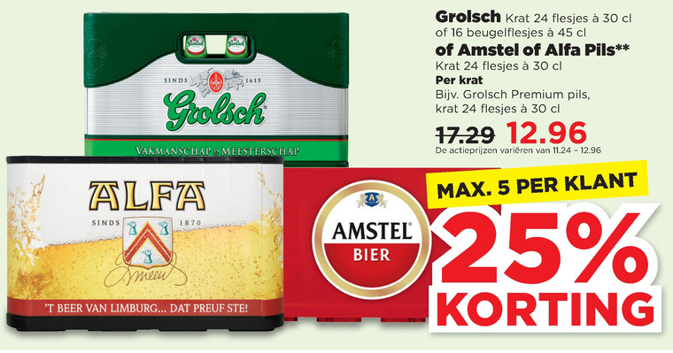 Grolsch   krat bier folder aanbieding bij  Plus - details