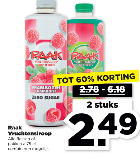 Raak   limonadesiroop folder aanbieding bij  Plus - details