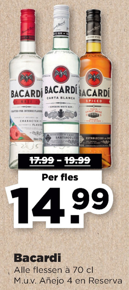 Bacardi   rum folder aanbieding bij  Plus - details