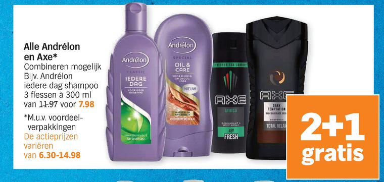 Axe   conditioner, deodorant folder aanbieding bij  Albert Heijn - details