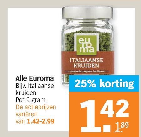 Euroma   kruiden folder aanbieding bij  Albert Heijn - details