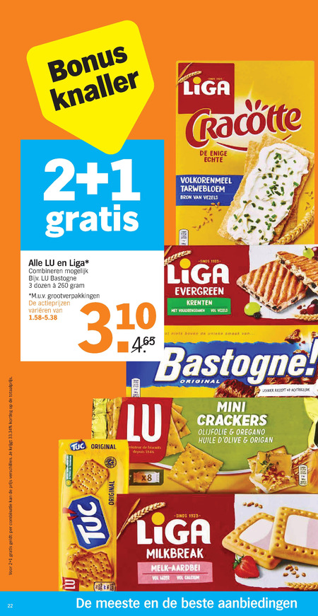 Liga   crackers, biscuits folder aanbieding bij  Albert Heijn - details