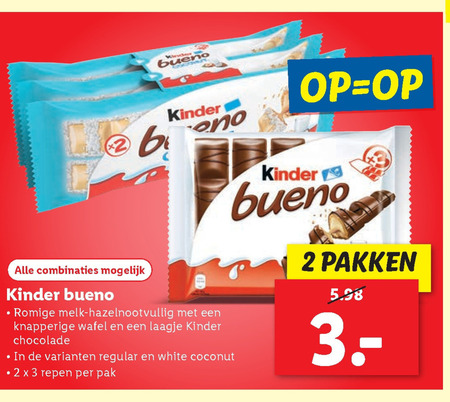 Kinder Bueno   chocolade folder aanbieding bij  Lidl - details