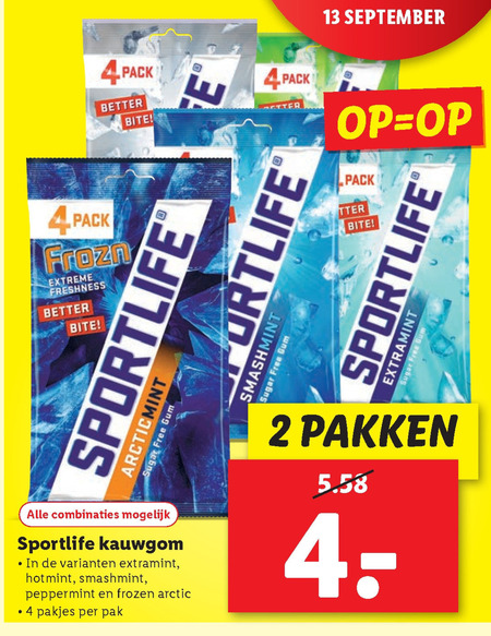 Sportlife   kauwgom folder aanbieding bij  Lidl - details