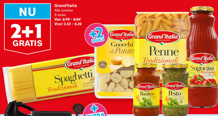 Grand Italia   pesto, tortellini folder aanbieding bij  Hoogvliet - details