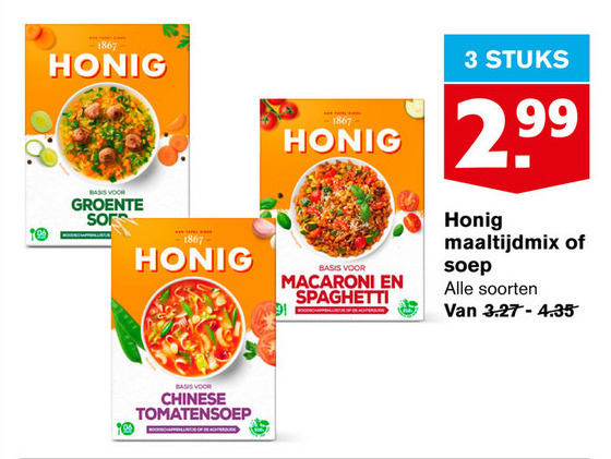 Honig   maaltijdmix, soep folder aanbieding bij  Hoogvliet - details