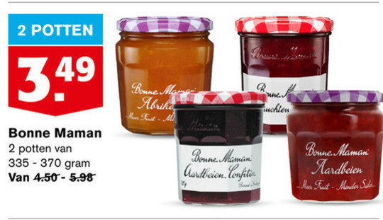 Bonne Maman   jam folder aanbieding bij  Hoogvliet - details