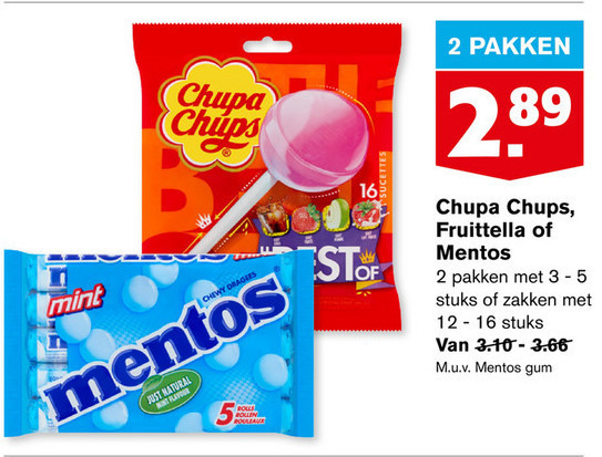 Chupa Chups   lollie, snoep folder aanbieding bij  Hoogvliet - details