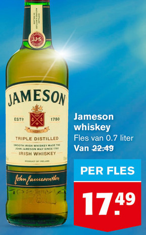 Jameson   whisky folder aanbieding bij  Hoogvliet - details