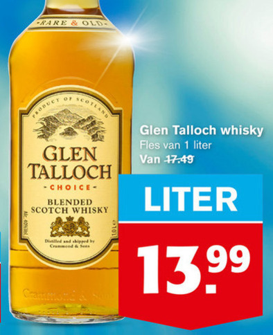 Glen Talloch   whisky folder aanbieding bij  Hoogvliet - details