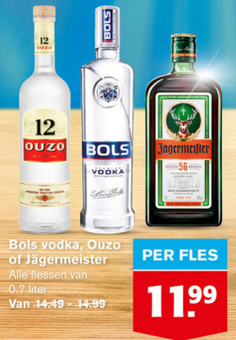 Jagermeister   wodka, kruidenbitter folder aanbieding bij  Hoogvliet - details