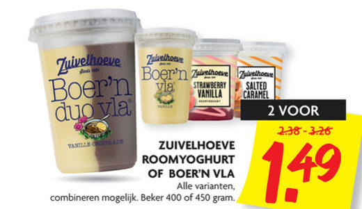 Zuivelhoeve   vla, yoghurt folder aanbieding bij  Dekamarkt - details