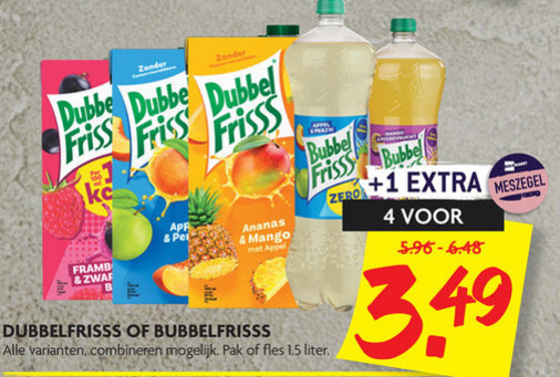 Bubbelfrisss   fruitdrank, frisdrank folder aanbieding bij  Dekamarkt - details