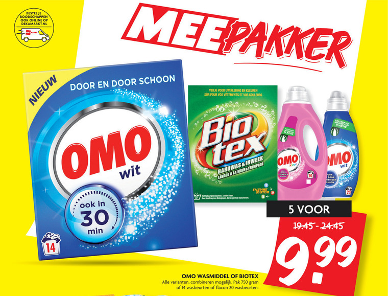 Biotex   wasmiddel, handwasmiddel folder aanbieding bij  Dekamarkt - details