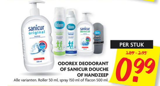 Odorex   handzeep, deodorant folder aanbieding bij  Dekamarkt - details