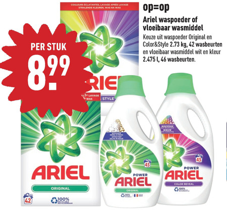 Ariel   wasmiddel folder aanbieding bij  Aldi - details