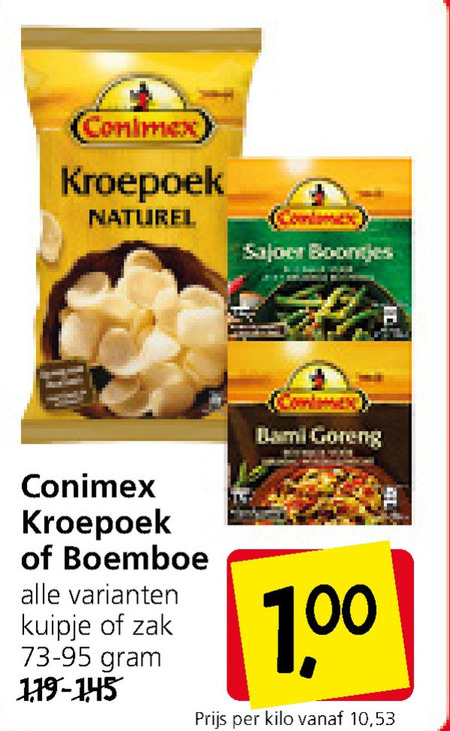 Conimex   kroepoek, boemboe folder aanbieding bij  Jan Linders - details