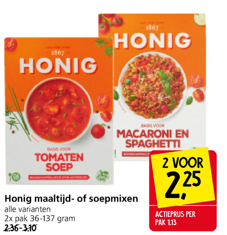 Honig   maaltijdmix, soep folder aanbieding bij  Jan Linders - details