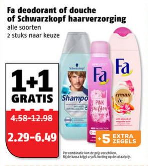 Fa   douchegel, shampoo folder aanbieding bij  Poiesz - details