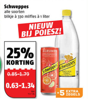 Schweppes   frisdrank folder aanbieding bij  Poiesz - details