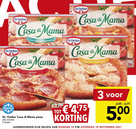 Dr Oetker   diepvriespizza folder aanbieding bij  Deen - details