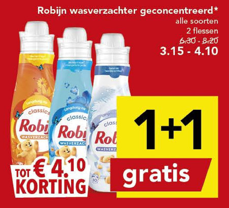 Robijn   wasverzachter folder aanbieding bij  Deen - details