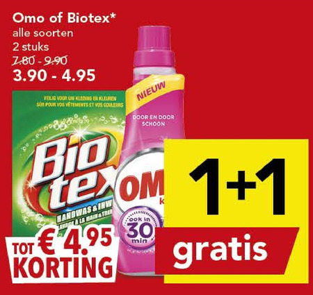 Biotex   wasmiddel, handwasmiddel folder aanbieding bij  Deen - details