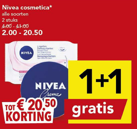 Nivea   dagcreme, reinigingsdoekje folder aanbieding bij  Deen - details