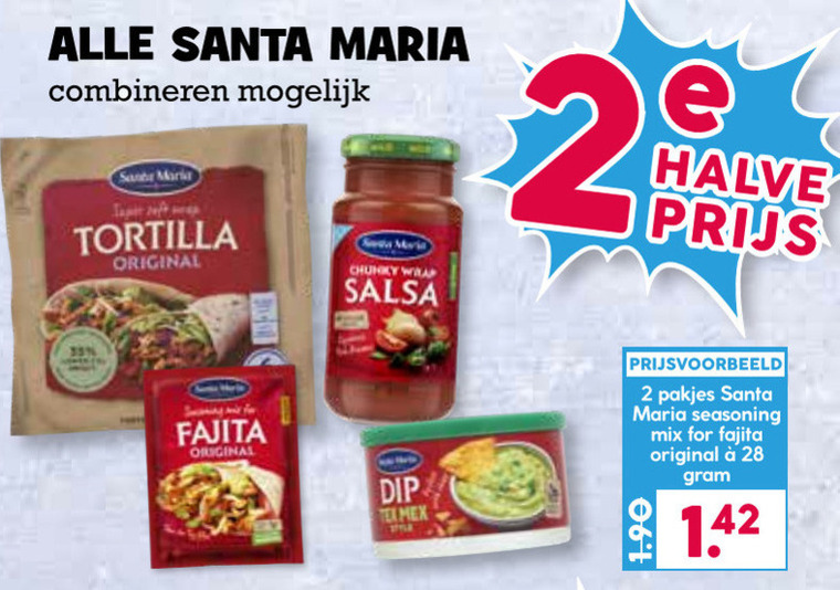 Santa Maria   tortilla, taco folder aanbieding bij  Boons Markt - details