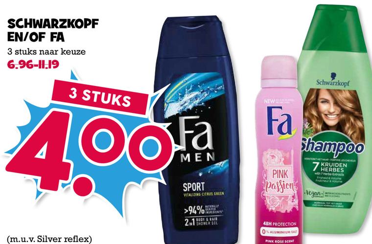 Schwarzkopf   deodorant, shampoo folder aanbieding bij  Boons Markt - details