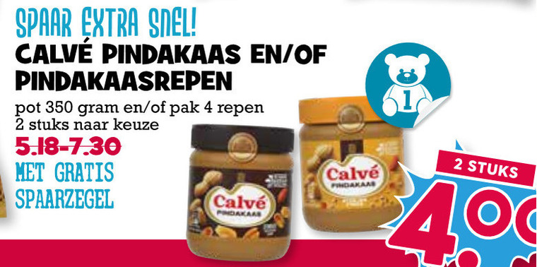 Calve   pindakaas, mueslireep folder aanbieding bij  Boons Markt - details