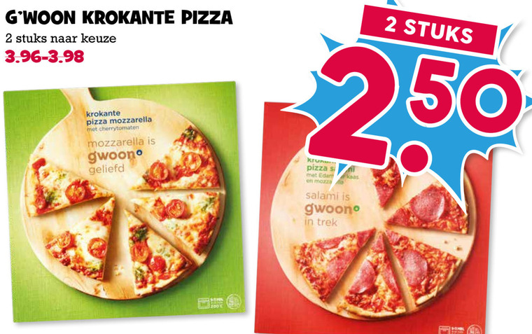 Gwoon   diepvriespizza folder aanbieding bij  Boons Markt - details