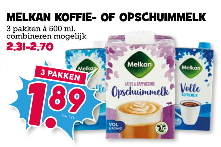 Melkan   melkschuim, koffiemelk folder aanbieding bij  Boons Markt - details