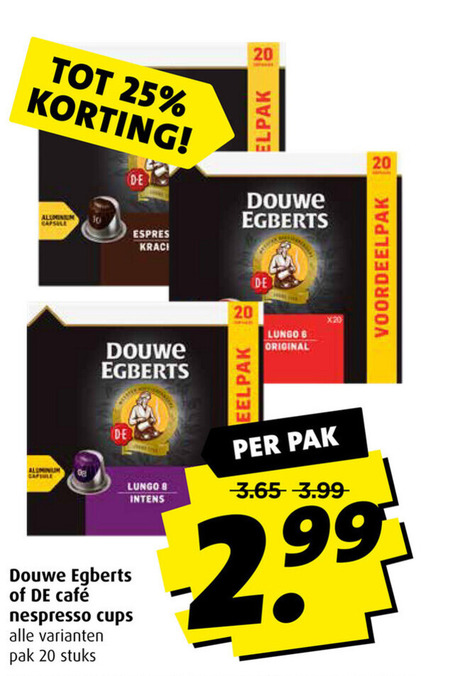 Douwe Egberts   koffiecups folder aanbieding bij  Boni - details