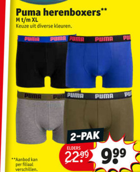 Tenen bijl Bij elkaar passen Puma heren boxershort folder aanbieding bij Kruidvat - details