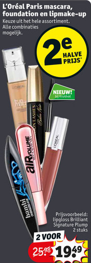 L Oreal   foundation, mascara folder aanbieding bij  Kruidvat - details